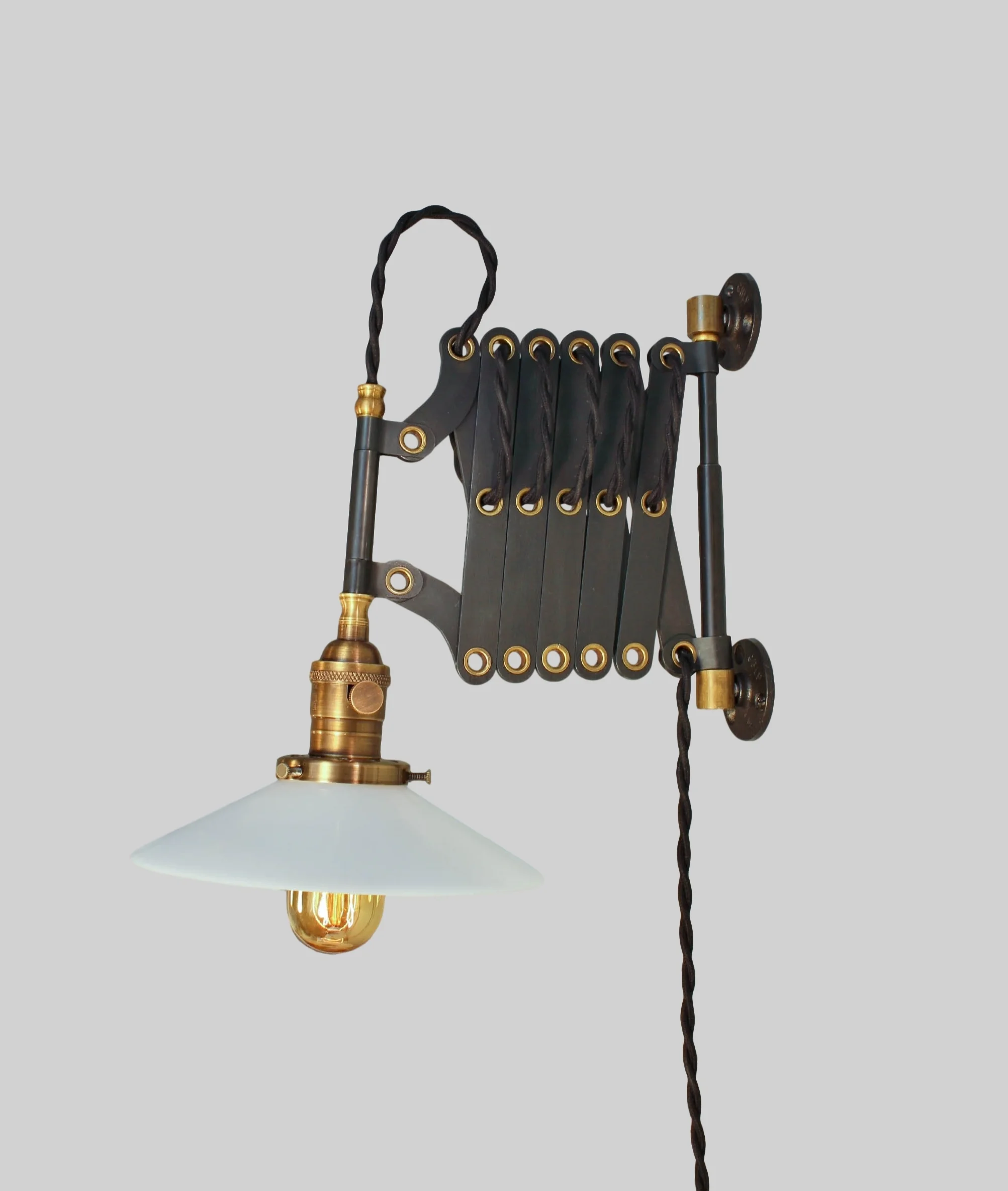 Antique Industrial Scissor Lamp - Vintage Accordion Lamp — DW